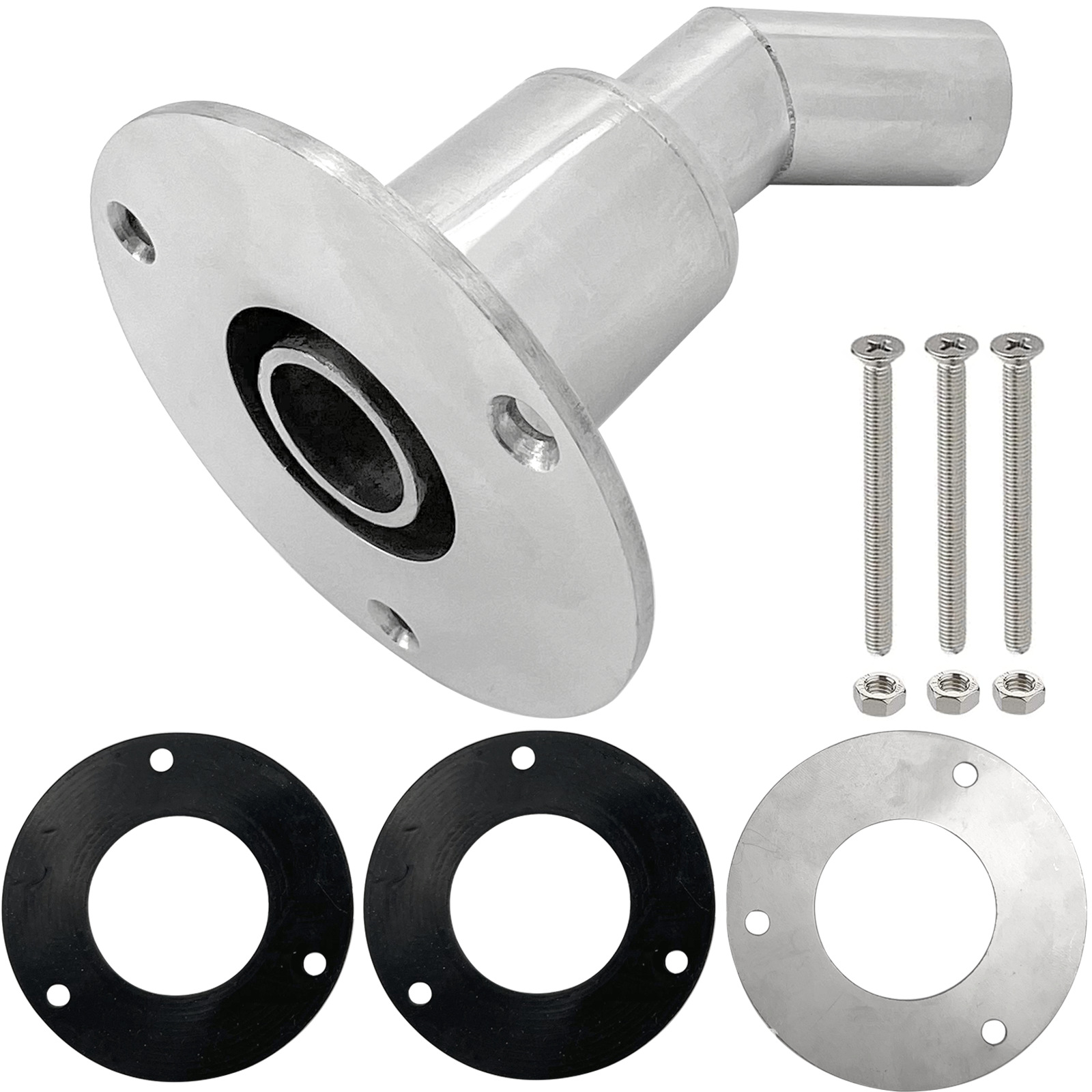 Elecbee Thru Hull Exhaust Skin Fitting 24mm Tube Pipe Socket Hardware for Diesel Parking Heaters Stainless Steel 316